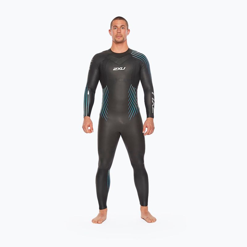 Vyriškas 2XU Propel 1 triatlono hidrokostiumas juoda/mėlyna ombre 6