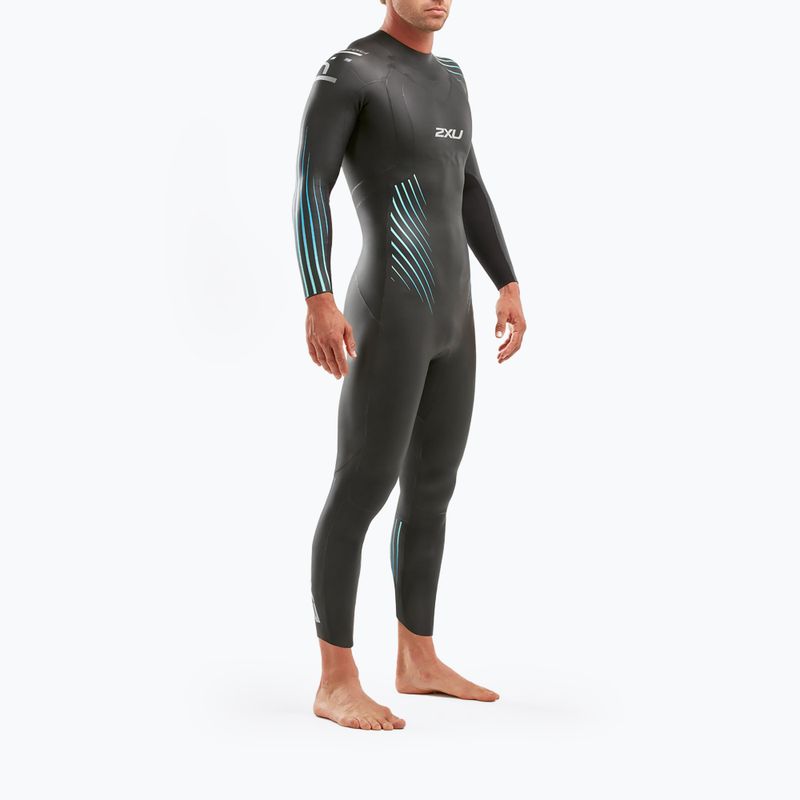 Vyriškas 2XU Propel 1 triatlono hidrokostiumas juoda/mėlyna ombre 7