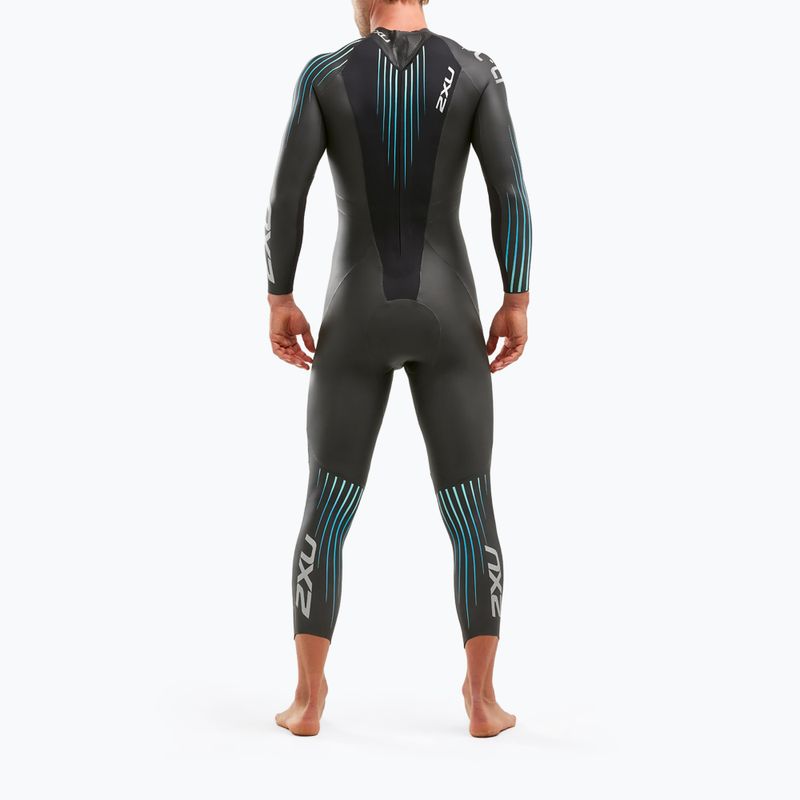 Vyriškas 2XU Propel 1 triatlono hidrokostiumas juoda/mėlyna ombre 8
