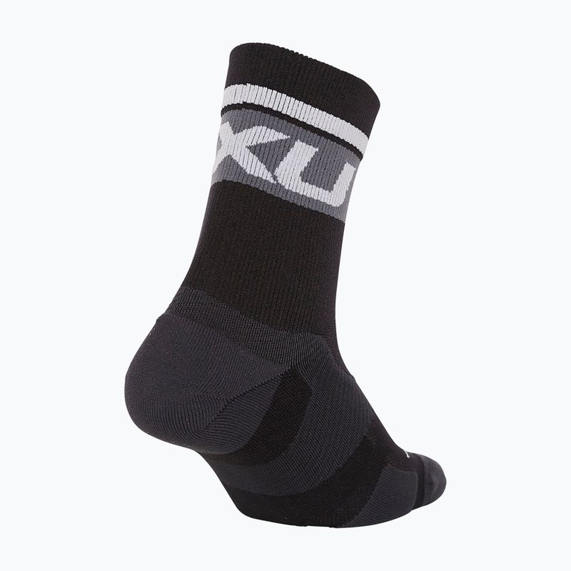 2XU Vectr Cushion Crew juodos/baltos bėgimo kojinės 2