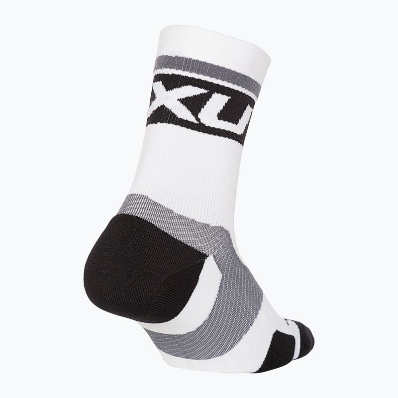 2XU Vectr Cushion Crew baltos/juodos bėgimo kojinės 2