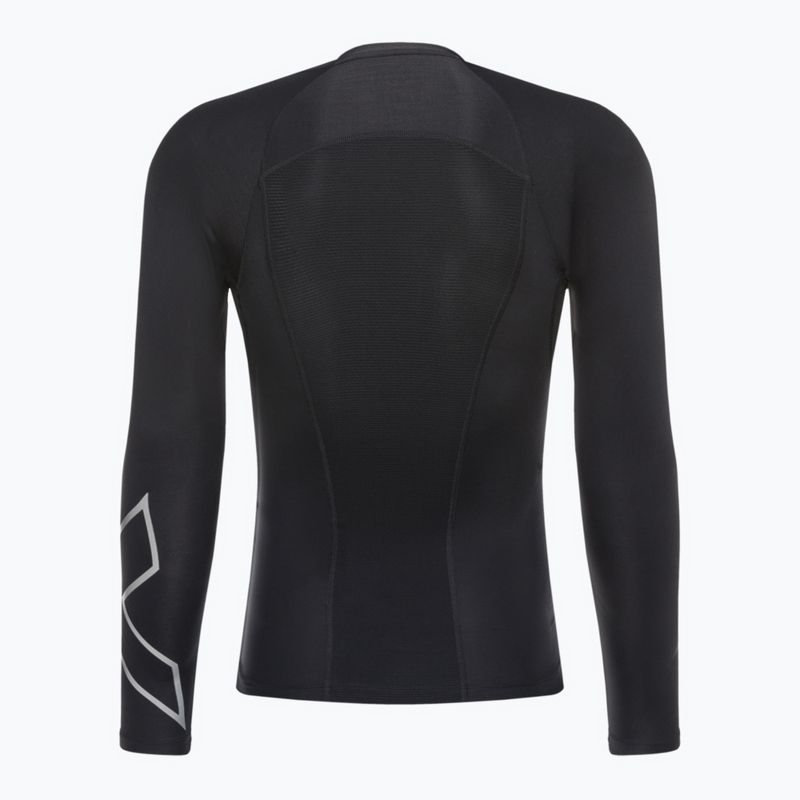 Vyriška 2XU Core Compression juoda/sidabrinė treniruočių ilgomis rankovėmis apranga 5