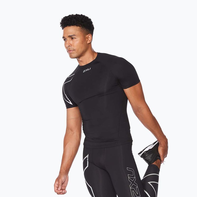 Vyriški treniruočių marškinėliai 2XU Core Compression black/silver 2