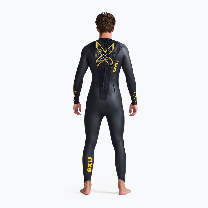 Vyriškas triatlono hidrokostiumas 2XU Propel:1 black/ambition MW4991C 2