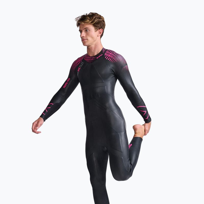 Vyriškas triatlono hidrokostiumas 2XU Propel PRO 3 mm black/punk pink 4