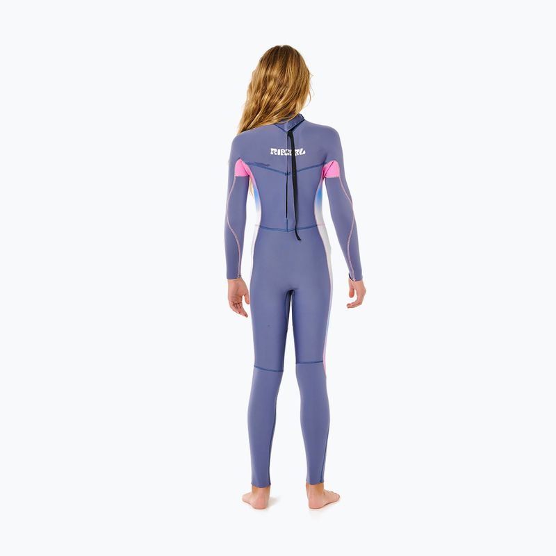 Vaikiška plaukimo hidrokostiumas Rip Curl Dawn Patrol 3/2 mm Back Zip grey/blue 2