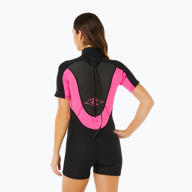 Moteriškas plaukimo kostiumas Rip Curl Omega 2/2 mm Back Zip Springsuit black/pink 3