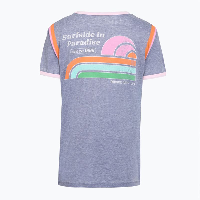 Moteriški marškinėliai Rip Curl Surf Side Ringer navy 2