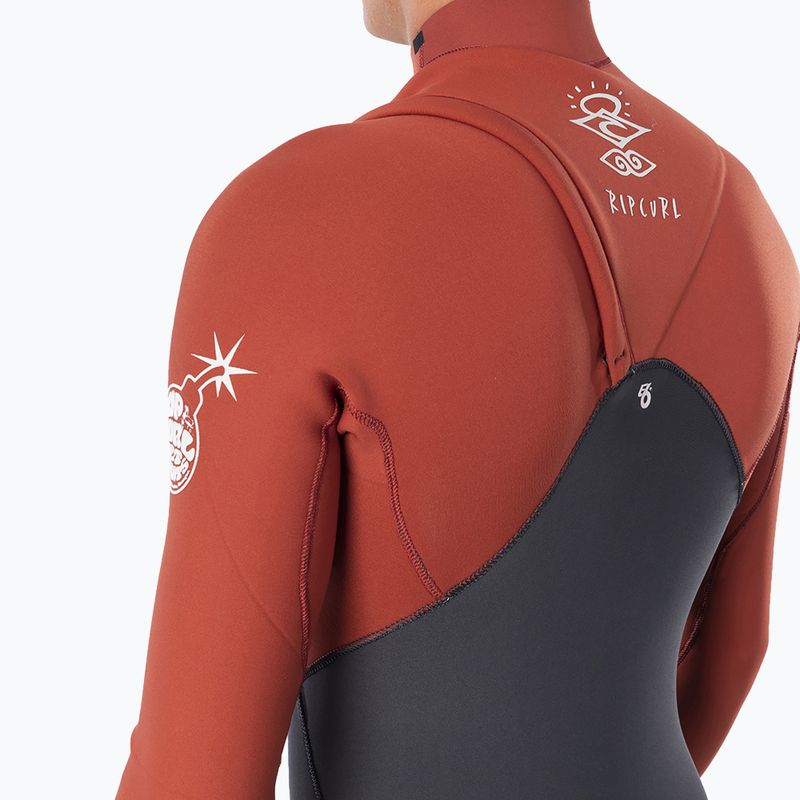 Vyriškos Rip Curl E Bomb 2/2 mm Zip Free pilkai raudonos plaukimo putos WSM8YE 3