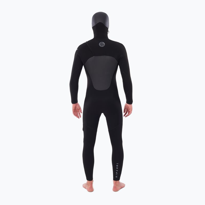 Vyriškas plaukimo hidrokostiumas Rip Curl Flashbomb 5/4mm Hooded Chest Zip black 2
