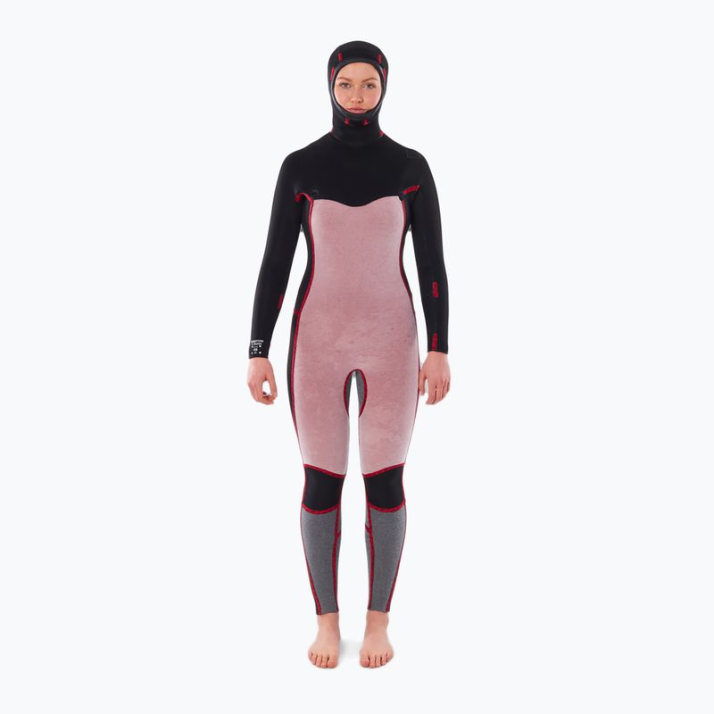 Moteriškas plaukimo hidrokostiumas Rip Curl Dawn Patrol 5/4mm Chest Zip Hooded black 3