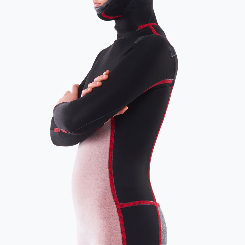 Moteriškas plaukimo hidrokostiumas Rip Curl Dawn Patrol 5/4mm Chest Zip Hooded black 5