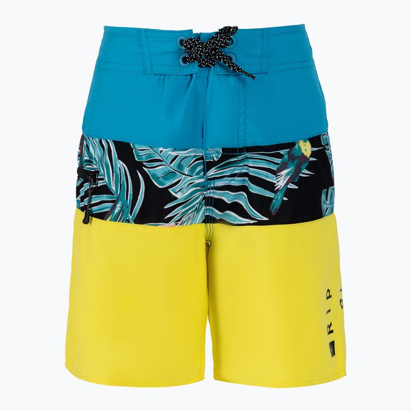 Rip Curl Undertow vaikiški mėlynos ir geltonos spalvos maudymosi šortai KBOGI4