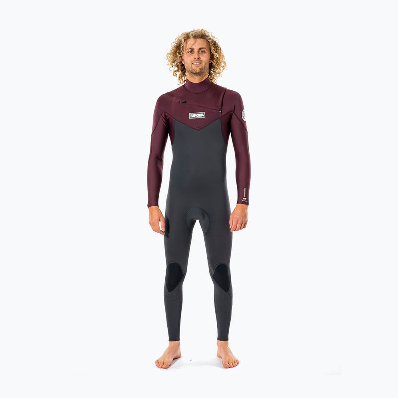 Rip Curl Dawn Patrol vyriškas 4/3 mm pilkos ir kaštoninės spalvos maudymosi kostiumas WSM9CM 3