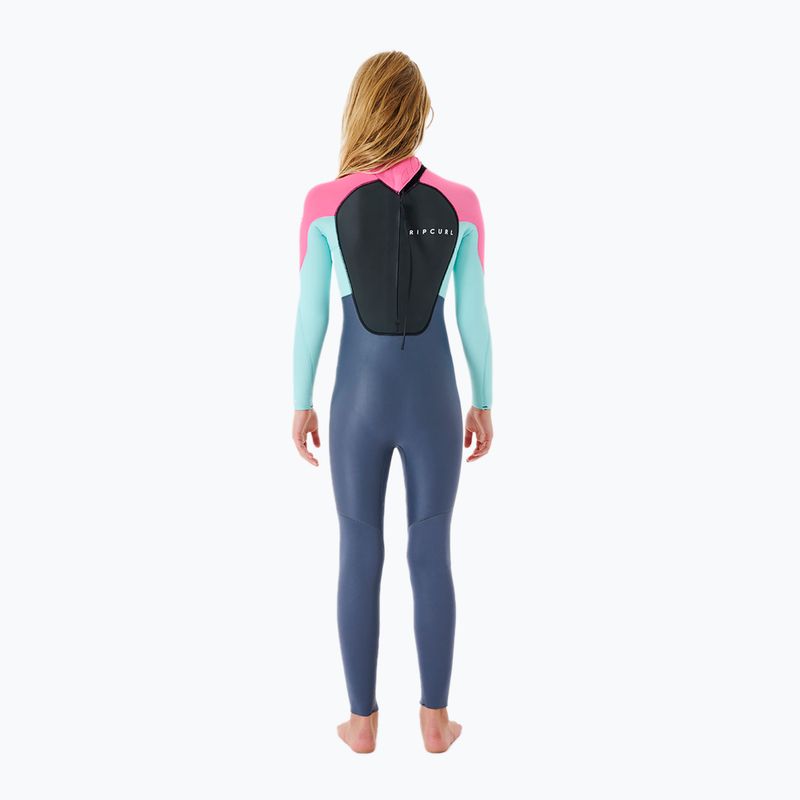 Rip Curl Groms Omega 3/2GB B/Zip 20 rausvai mėlynas vaikiškas hidrokostiumas 118BFS 2