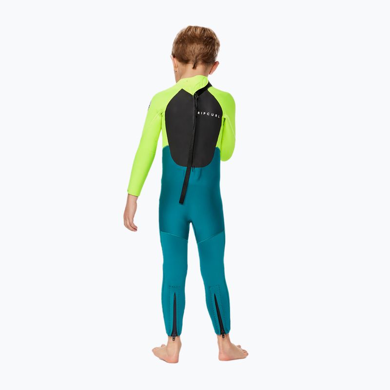 Rip Curl Groms Omega 3/2GB B/Zip 1599 žaliai mėlynas vaikiškas hidrokostiumas 118BFS 2