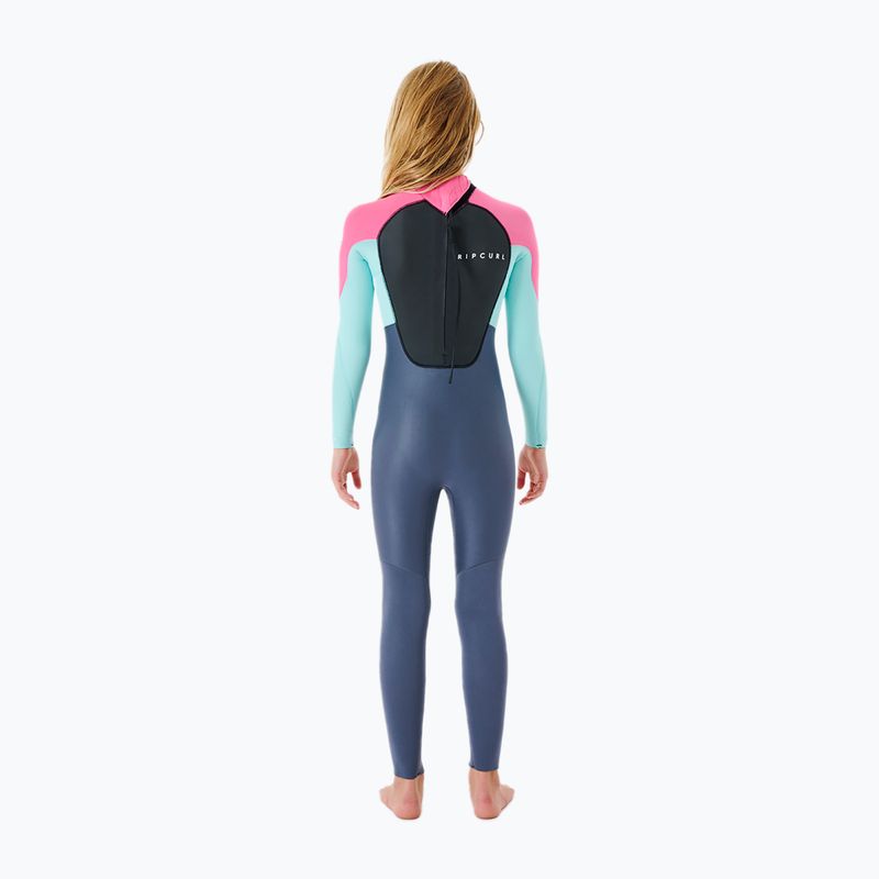 Rip Curl Omega 3/2GB B/Zip 20 mėlynos/rožinės spalvos vaikiškas hidrokostiumas 114BFS 2