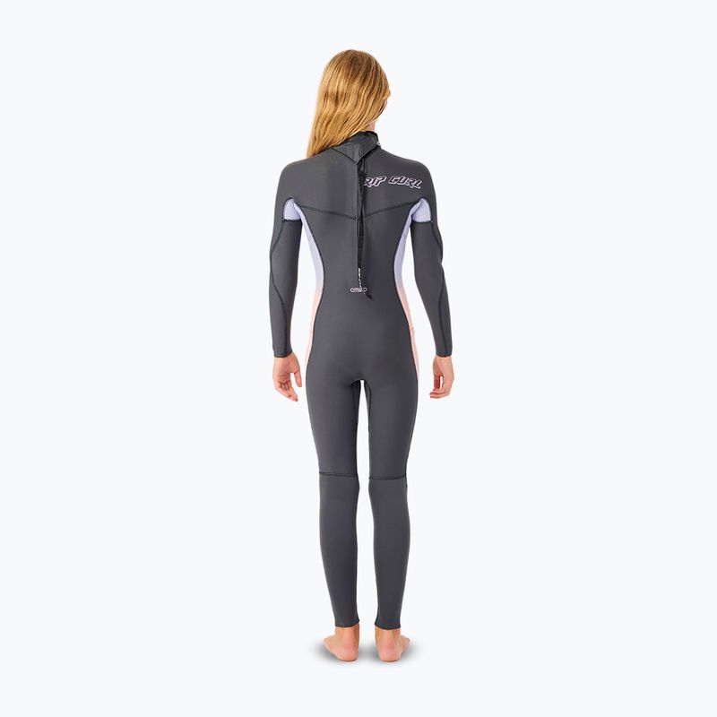 Vaikiškas plaukimo putplastis Rip Curl Dawn Patrol Back Zip 4/3mm GB Jr charcoal grey 2