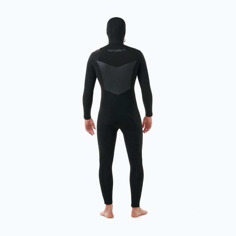 Vyriškas plaukimo hidrokostiumas Rip Curl Dawn Patrol Hooded 6/4 mm Chest Zip black 2