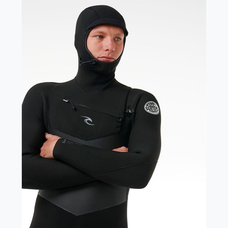 Vyriškas plaukimo hidrokostiumas Rip Curl Dawn Patrol Hooded 6/4 mm Chest Zip black 4