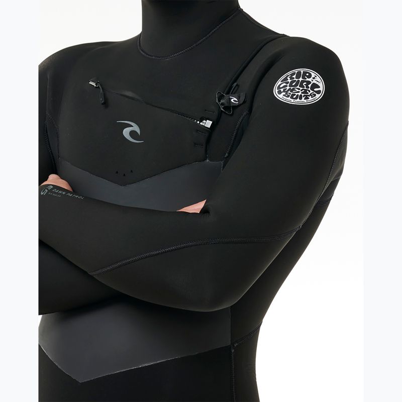 Vyriškas plaukimo hidrokostiumas Rip Curl Dawn Patrol Hooded 6/4 mm Chest Zip black 5