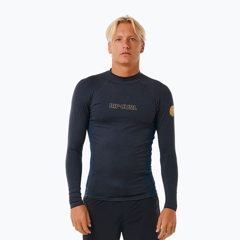 Vyriški plaukimo marškinėliai ilgomis rankovėmis Rip Curl Dawn Patrol UPF Performance navy marle