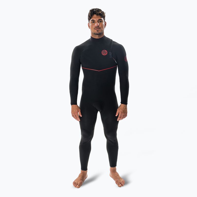 Vyriškas plaukimo hidrokostiumas Rip Curl Flashbomb Fusion 3/2mm Zip Free black