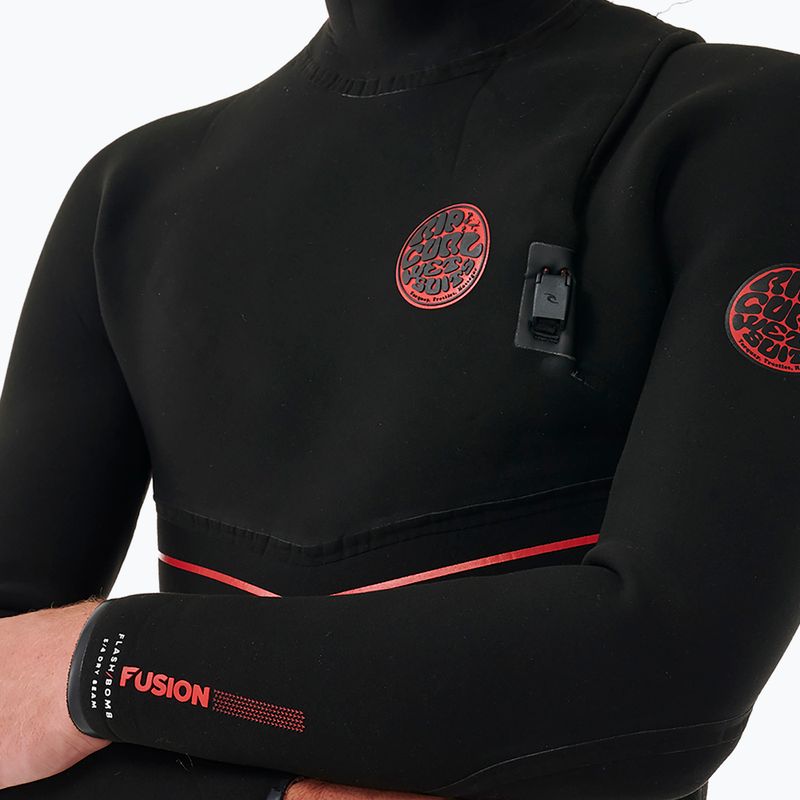 Vyriškas plaukimo hidrokostiumas Rip Curl Flashbomb Fusion 5/4mm Hooded Zip Free black 5