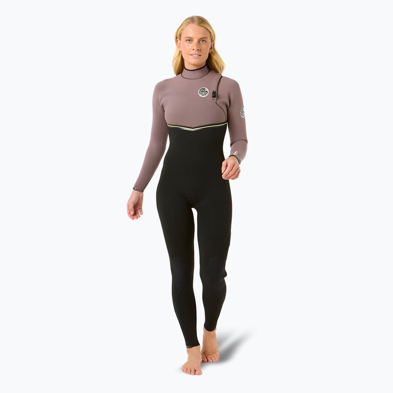 Rip Curl Ebomb 3/2 mm Zip Free eggplant moteriškas hidrokostiumas 3