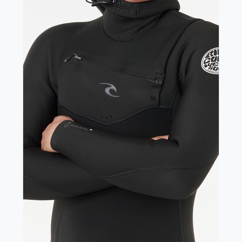 Vyriškas plaukimo kostiumas Rip Curl Dawn Patrol Cz Hood 5/4 mm black 5