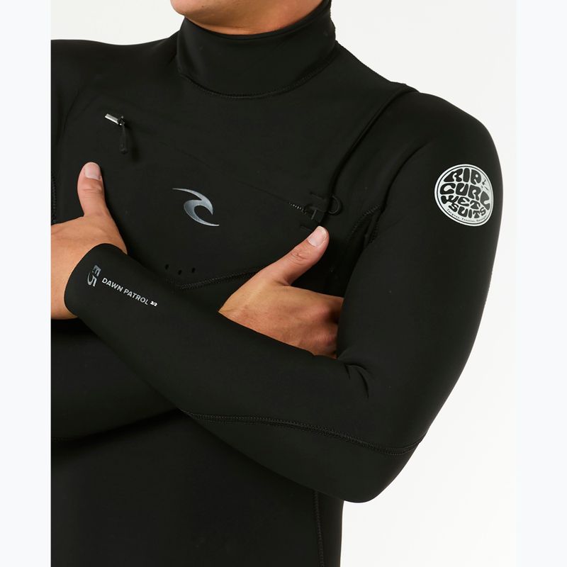 Vyriškas plaukimo hidrokostiumas Rip Curl Dawn Patrol 4/3 mm Chest Zip black 5