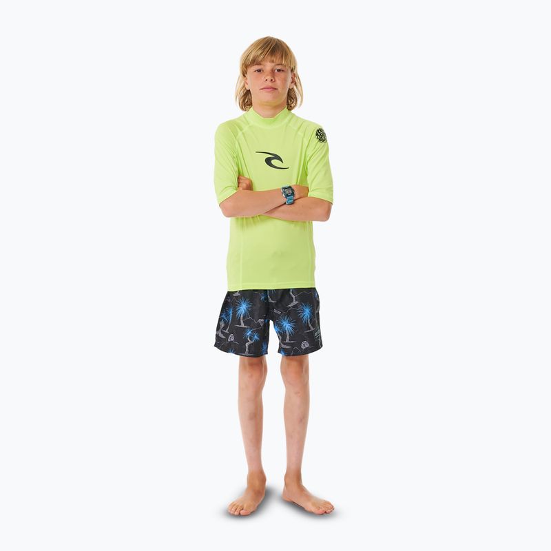Vaikiški plaukimo marškinėliai Rip Curl Brand Wave UPF Rash Vest lime 2