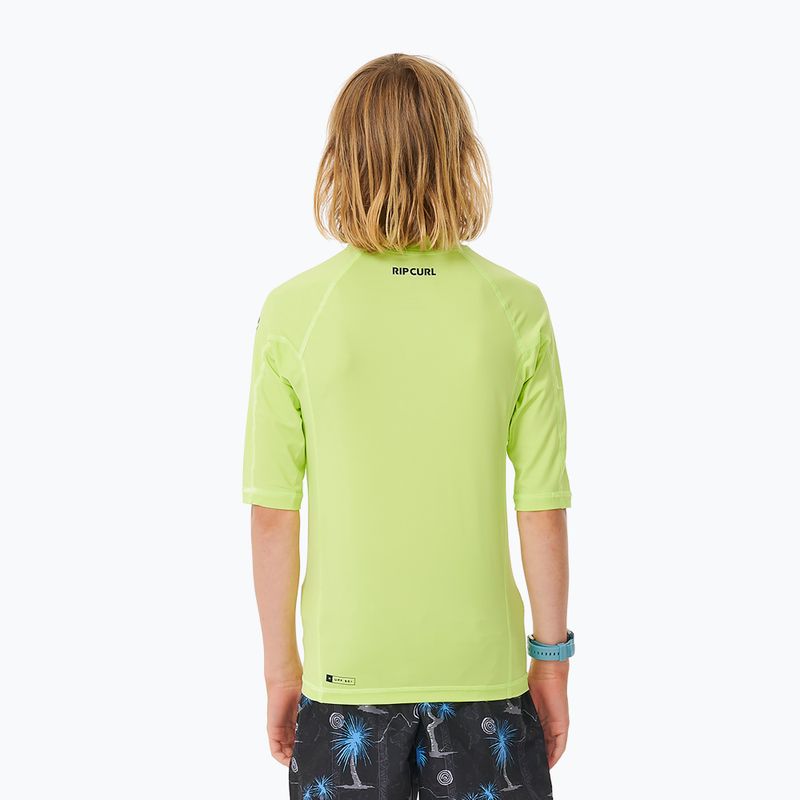 Rip Curl Brand Wave UPF Rash Vest vaikiški maudymosi marškinėliai lime 3
