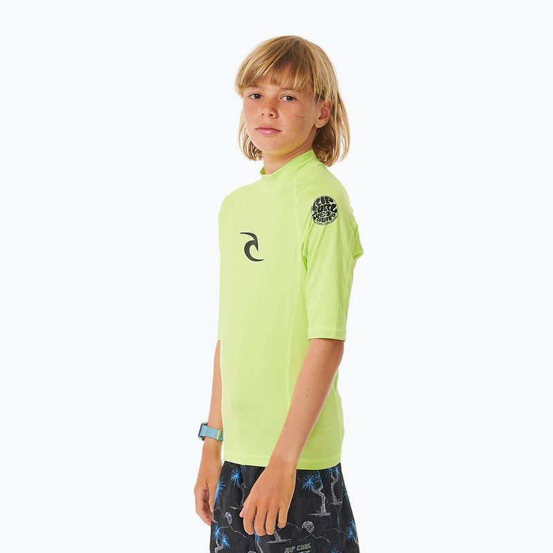 Vaikiški plaukimo marškinėliai Rip Curl Brand Wave UPF Rash Vest lime 4