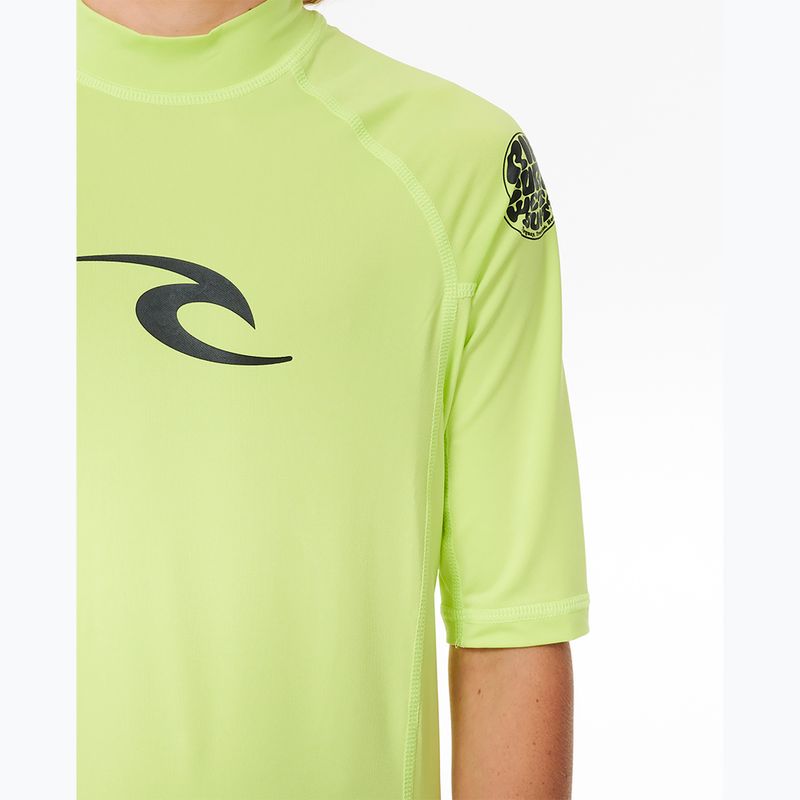 Rip Curl Brand Wave UPF Rash Vest vaikiški maudymosi marškinėliai lime 5