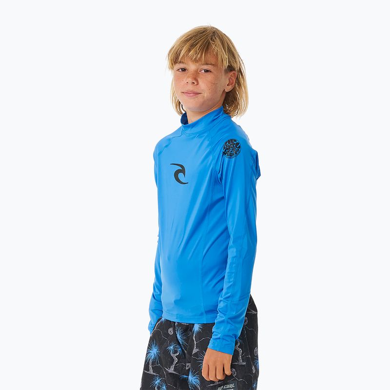 Vaikiški plaukimo marškinėliai ilgomis rankovėmis Rip Curl Lycra Brand Wave UPF blue gum 4