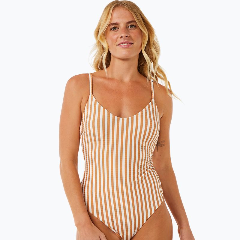 Moteriškas vientisas maudymosi kostiumėlis Rip Curl Premium Cheeky light brown 5