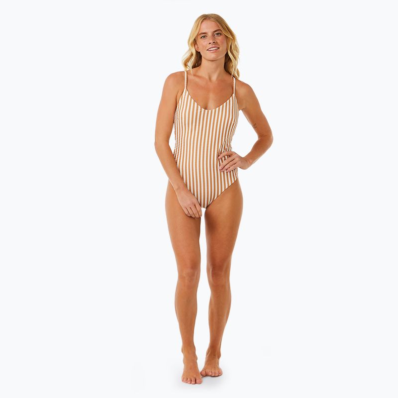 Moteriškas vientisas maudymosi kostiumėlis Rip Curl Premium Cheeky light brown 6