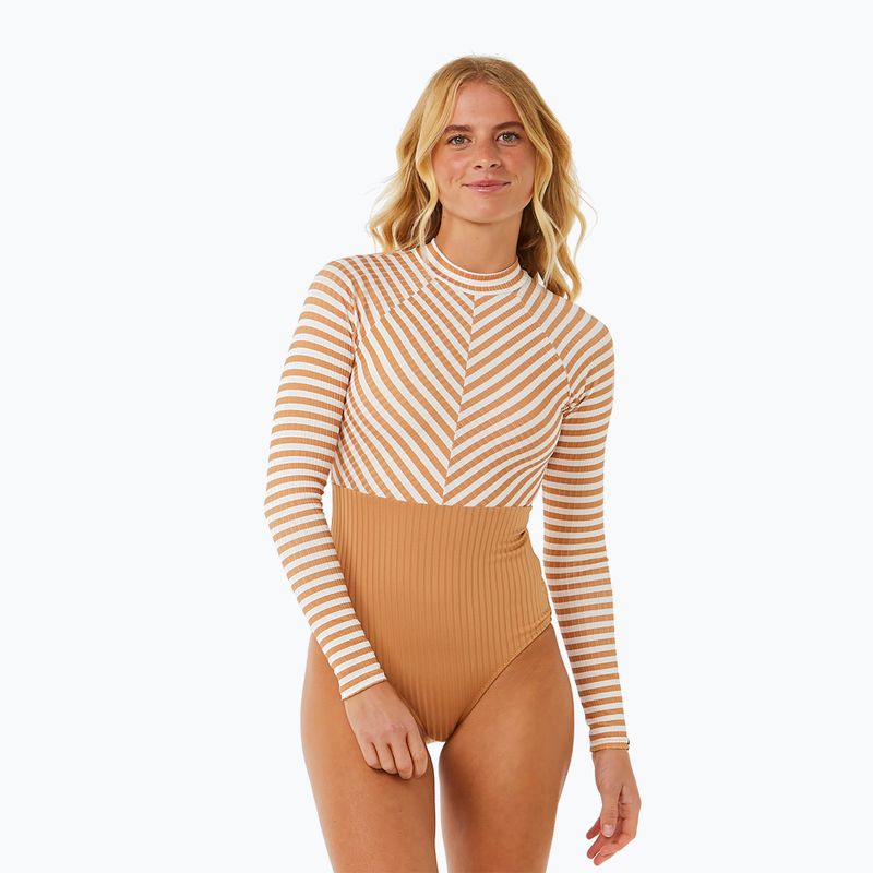 Moteriškas vientisas maudymosi kostiumėlis Rip Curl Premium Surf LS Surf light brown 7