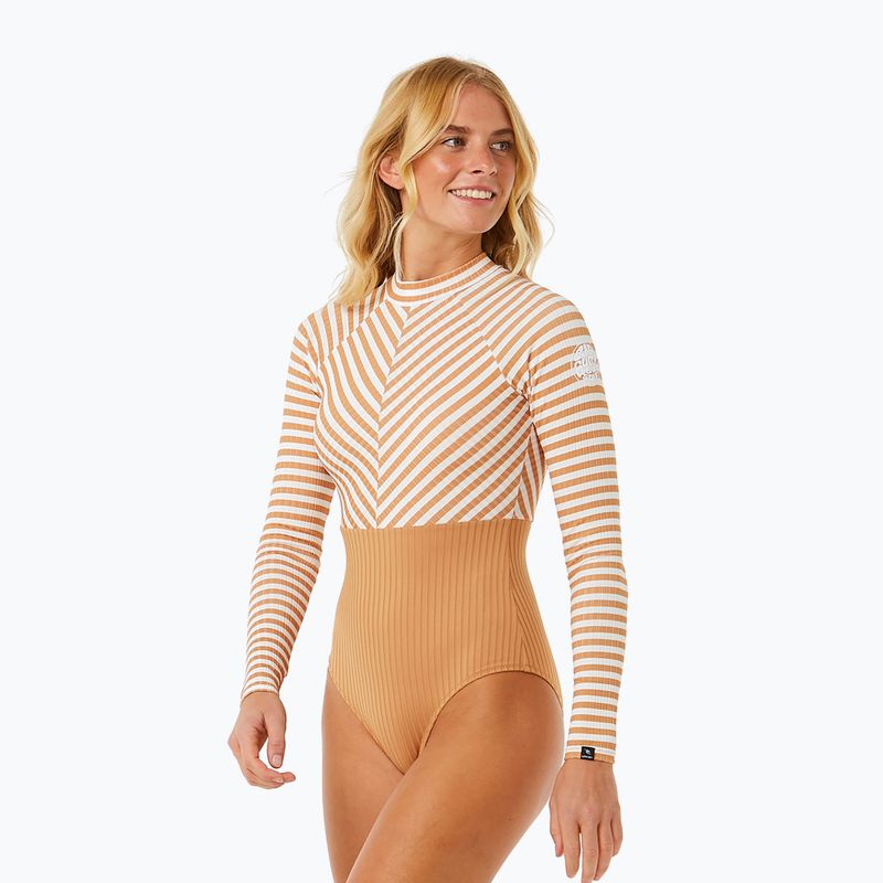 Moteriškas vientisas maudymosi kostiumėlis Rip Curl Premium Surf LS Surf light brown 10