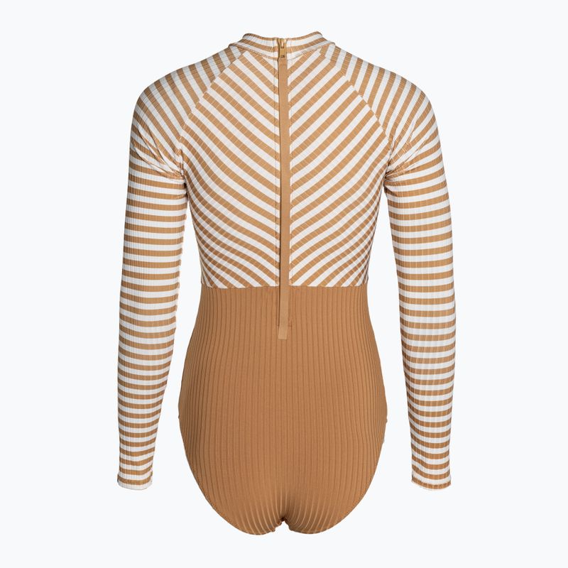 Moteriškas vientisas maudymosi kostiumėlis Rip Curl Premium Surf LS Surf light brown 2