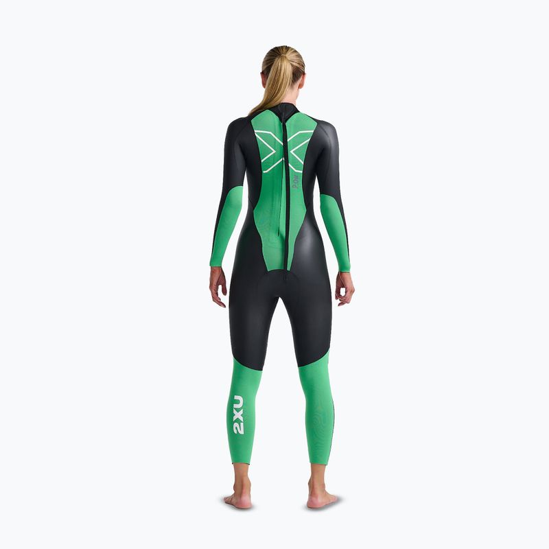 Moteriškas triatlono hidrokostiumas 2XU Propel Openwater black/bright green 2