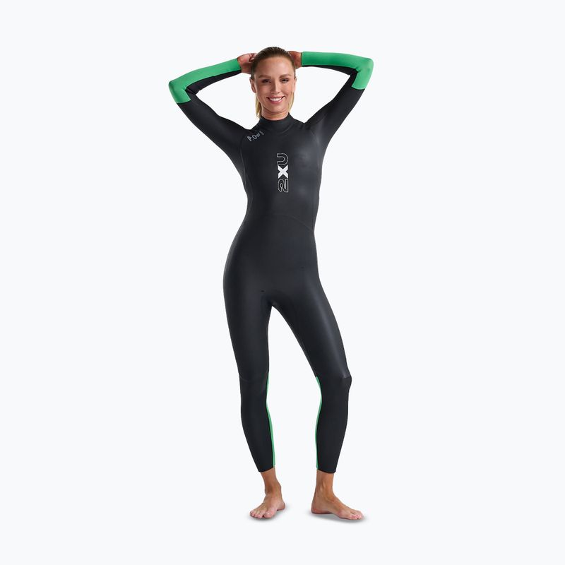 Moteriškas triatlono hidrokostiumas 2XU Propel Openwater black/bright green 3