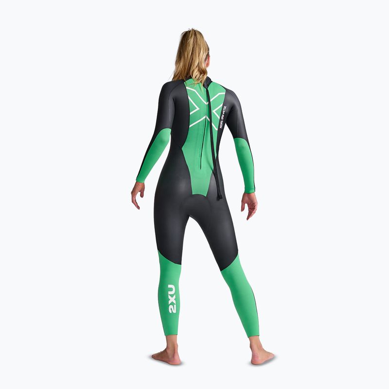 Moteriškas triatlono hidrokostiumas 2XU Propel Openwater black/bright green 4