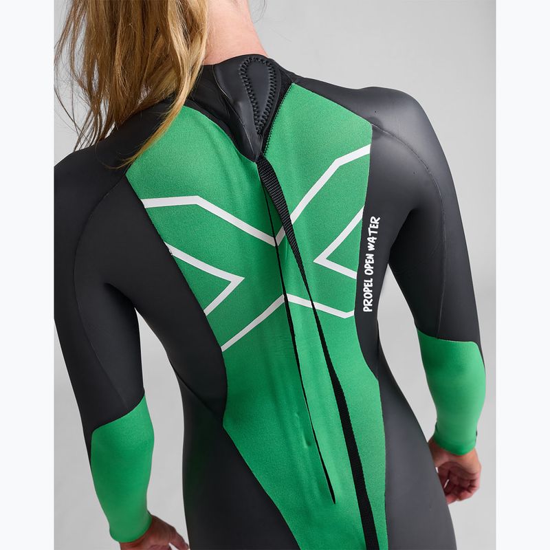 Moteriškas triatlono hidrokostiumas 2XU Propel Openwater black/bright green 7