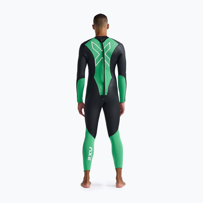 Vyriškas triatlono hidrokostiumas 2XU Propel Openwater black/bright green 2