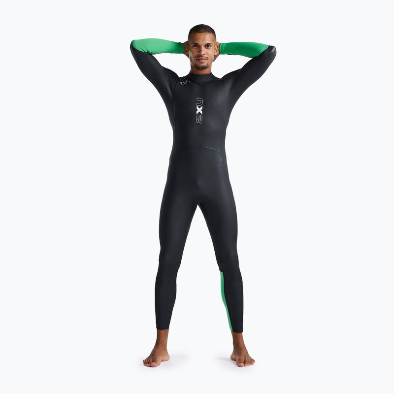 Vyriškas triatlono hidrokostiumas 2XU Propel Openwater black/bright green 3