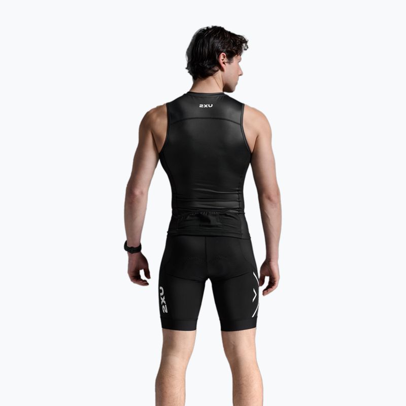 Vyriškas dviračių tank topas 2XU Core Tri Tank black/white 2