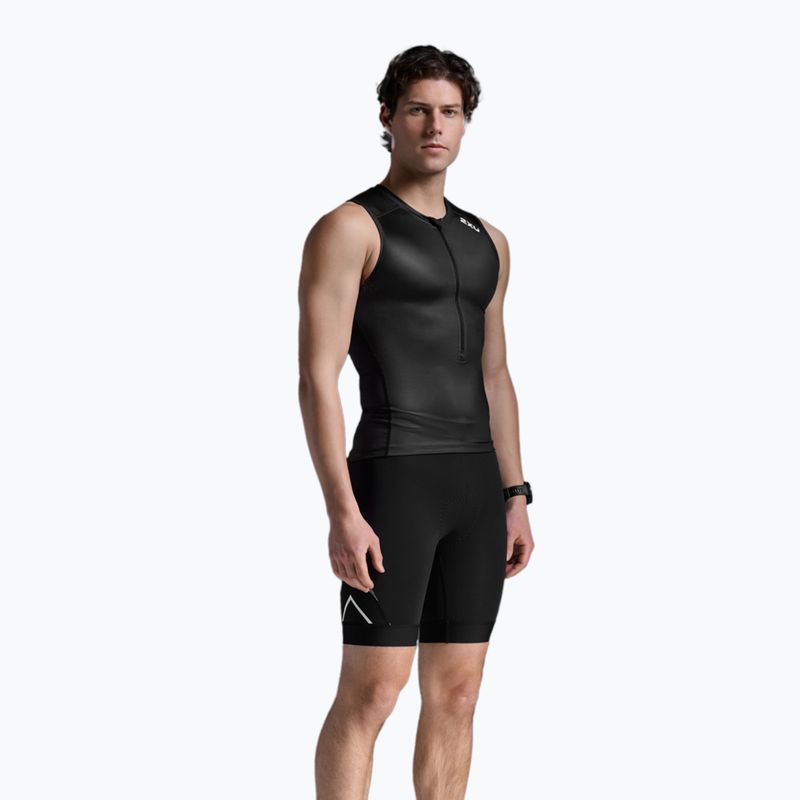 Vyriškas dviračių tank topas 2XU Core Tri Tank black/white 3