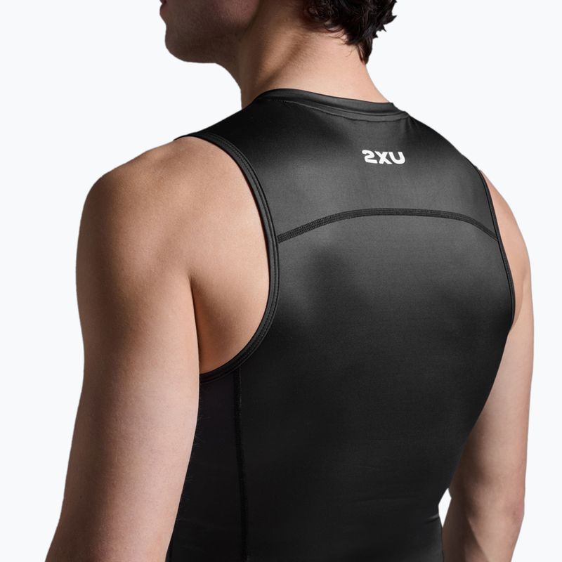 Vyriškas dviračių tank topas 2XU Core Tri Tank black/white 6